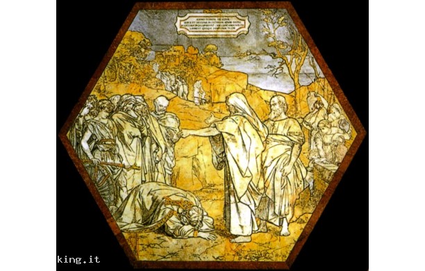 031 Tarsia pavimentale dell'Esagono centrale - Elia predice la morte di Acab