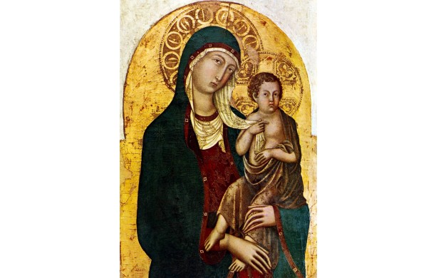 Madonna col bambino su fondo oro
